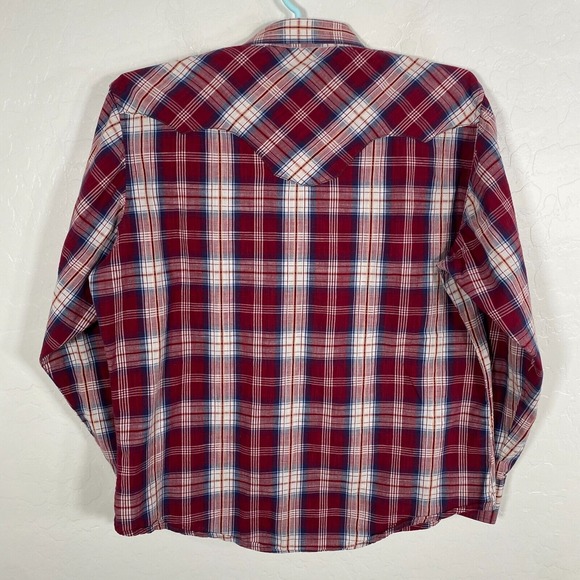 Wrangler Retro Shirt Mens 2XL Pearl Snap Western Long Sleeve Cowboy Plaid - Picture 4 of 9